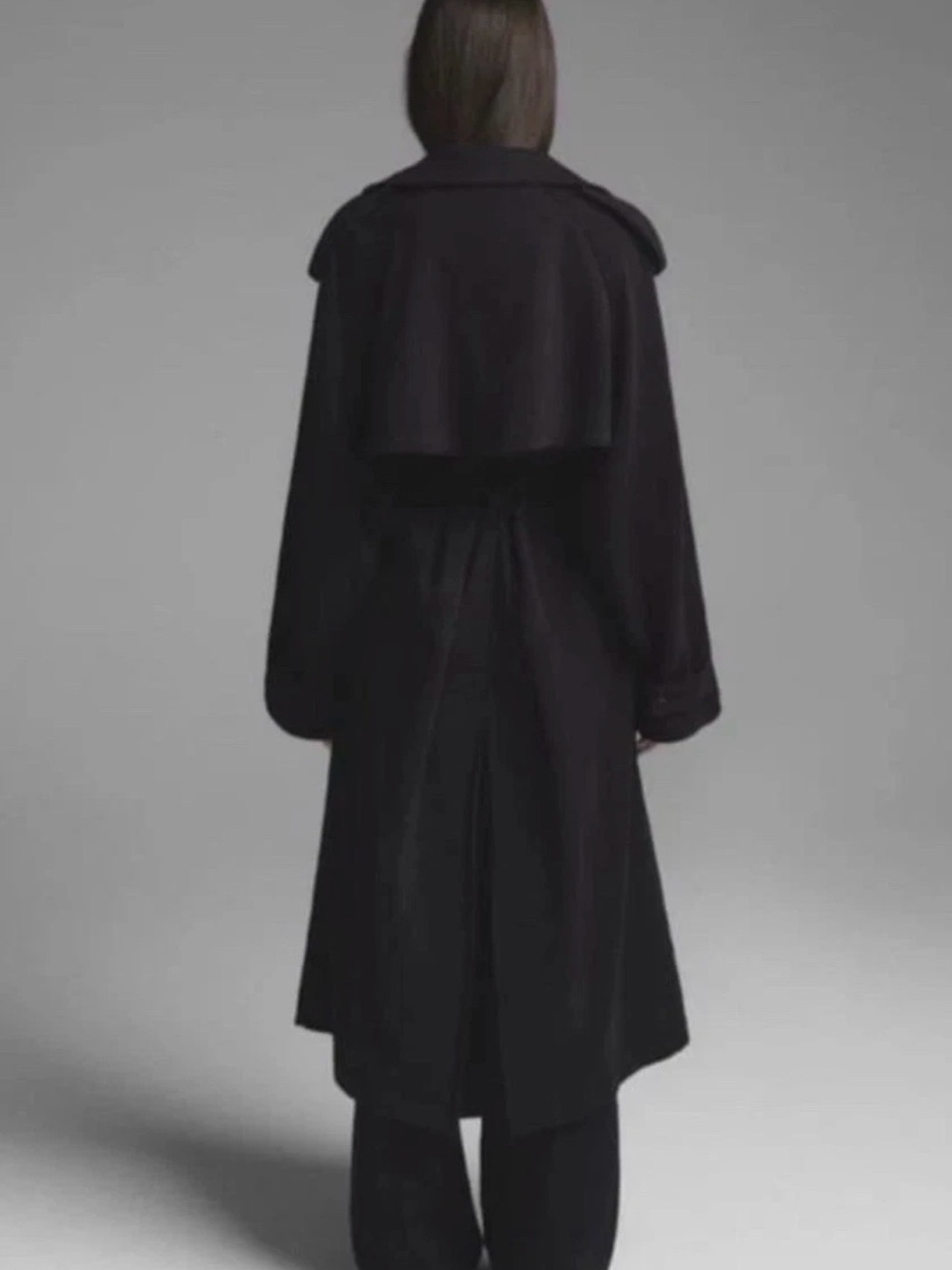 🔥SOLD🔥SKIMS Onyx Boyfriend Fleece Trench Coat Size Large NWT - Picture 2 of 16